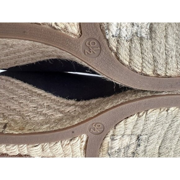 J. Crew Seville Women's Navy Blue Closed Toe Canvas Wedge Espadrille Shoes 9.5 - Picture 12 of 13